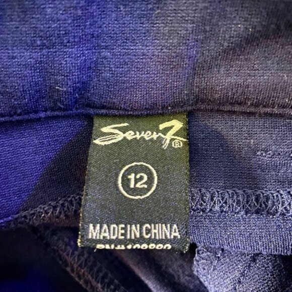 Seven 7 Blue Pants with Faux Leather  Trim - Picture 8 of 9